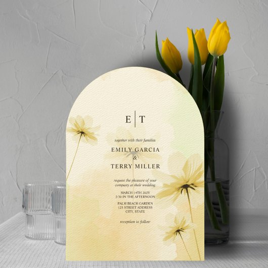 Invitation Hour d'or Grace Photo Monogramme Arche Mariage
