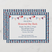 Invitation Hourra pour l'invitation rouge, blanche et bleue (Devant / Derrière)