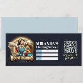 Invitation House Cleaning Services Gift Certificate Voucher (Devant / Derrière)