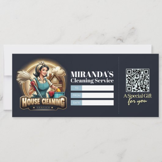Invitation House Cleaning Services Gift Certificate Voucher (Devant)