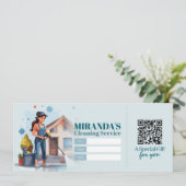 Invitation House Cleaning Services Gift Certificate Voucher (Debout devant)