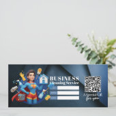 Invitation House Cleaning Services Gift Certificate Voucher (Debout devant)