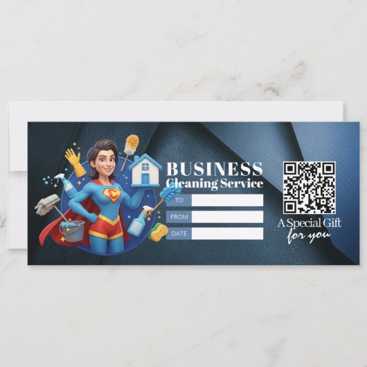 Invitation House Cleaning Services Gift Certificate Voucher (Devant)