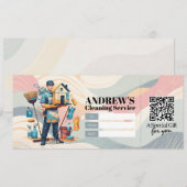 Invitation House Cleaning Services Gift Certificate Voucher (Devant / Derrière)