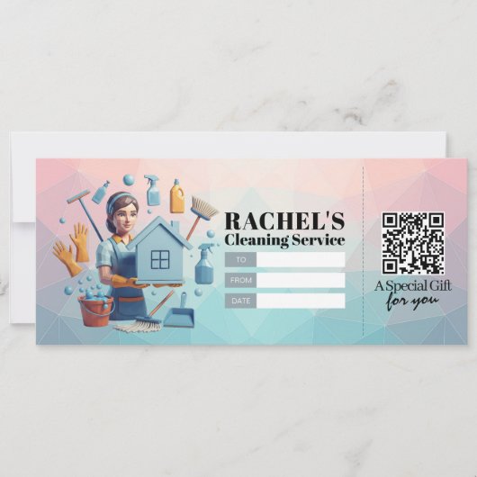 Invitation House Cleaning Services Gift Certificate Voucher (Devant)