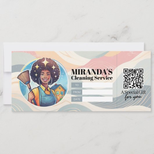 Invitation House Cleaning Services Gift Certificate Voucher (Devant)