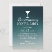 Invitation House Cocktail Party Élégant Turquoise Ombre (Devant)