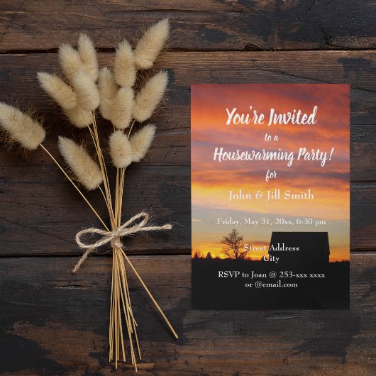 Invitation House Sunset Silhouette House House House