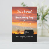 Invitation House Sunset Silhouette House House House (Debout devant)