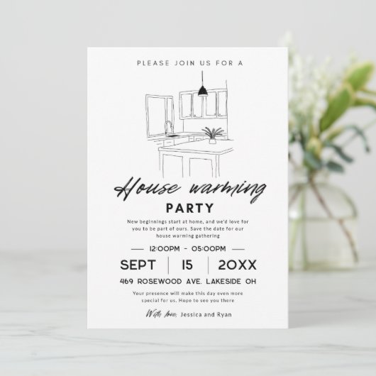 Invitation House Warming Party Save The Date (Debout devant)