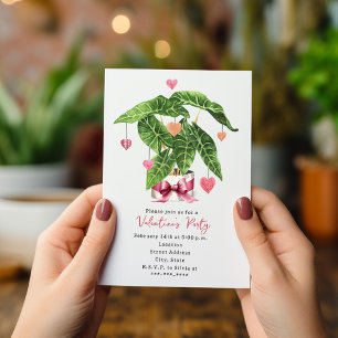 Invitation Houseplant Coeurs Saint Valentin