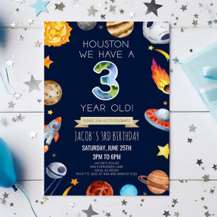 Invitation Houston Nous Avons 3 Ans 3E Fête Anniversaire