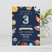 Invitation Houston Nous Avons 3 Ans 3E Fête Anniversaire (Debout devant)