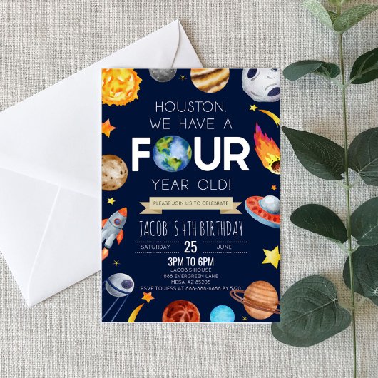 Invitation Houston Nous avons quatre ans 4e fête d'anniversai
