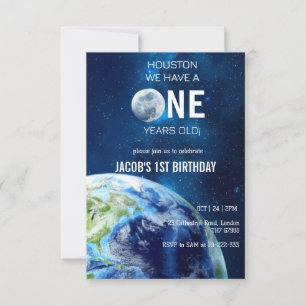 Invitation Houston Nous avons un an 1er anniversaire fête