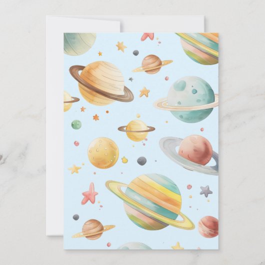 Invitation Houston Nous avons un an ! Espace 1er anniversaire (Dos)