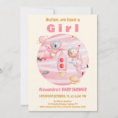 Invitation Houston nous avons un Baby shower spatial pour fil (Devant)