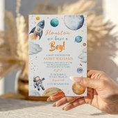 Invitation Houston, nous avons un bébé, douche spatiale pour 