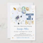 Invitation Houston Nous Avons Un Garçon Astronaut Baby shower (Devant)