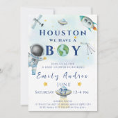 Invitation Houston Nous Avons Un Garçon Astronaute Du baby sh (Devant)
