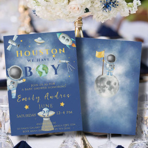 Invitation Houston Nous Avons Un Garçon Astronaute Du baby sh