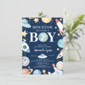 Invitation Houston Nous Avons Un Garçon Baby shower De L'Espa (Debout devant)
