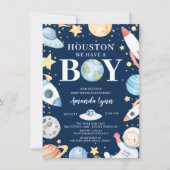 Invitation Houston Nous Avons Un Garçon Baby shower De L'Espa (Devant)
