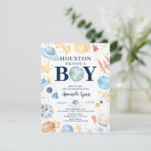Invitation Houston Nous Avons Un Garçon Baby shower De L'Espa (Debout devant)