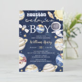 Invitation Houston Nous Avons Un Garçon Baby shower Espace Ex (Debout devant)
