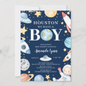 Invitation Houston Nous Avons Un Garçon Baby shower Espace Ex (Devant)