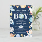 Invitation Houston Nous Avons Un Garçon Baby shower Espace Ex (Debout devant)