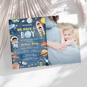 Invitation Houston Nous Avons Un Garçon Baby shower Espace Ex