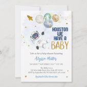 Invitation Houston, nous avons une douche de bébé astronaute (Devant)