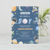 Invitation Houston Nous avons une douche pour garçon (Debout devant)