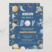 Invitation Houston Nous avons une douche pour garçon (Devant / Derrière)