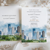 Invitation HOUSTON Texas USA City Skyline Mariage