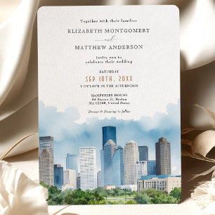Invitation HOUSTON Texas USA City Skyline Mariage