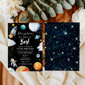 Invitation Houston We Have a Boy Black Space Baby Shower