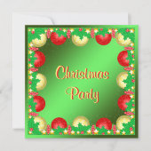 Invitation Houx et boules de Noël (Devant)