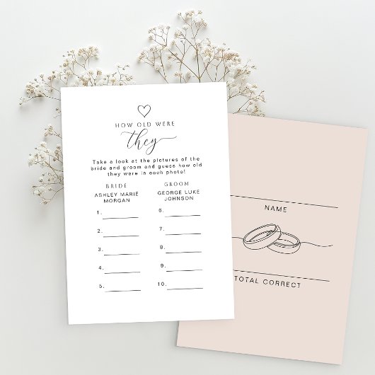 Invitation How Old Were They Printable Game Card