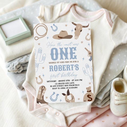 Invitation How the West Was One 1st Birthday Invite