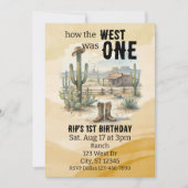 Invitation How the West was ONE, western 1st Birthday (Devant)