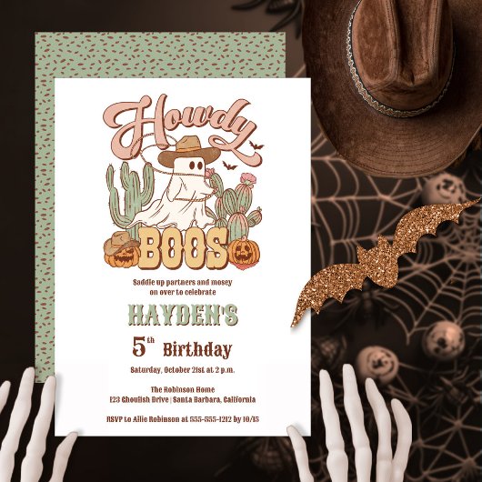 Invitation Howdy Boos Ghost Halloween fête d'anniversaire