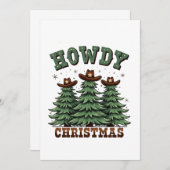 Invitation Howdy Christmas Cactus Western Xmas (Devant / Derrière)