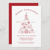 Invitation Howdy Noël Western Ho Down Christmas Party (Devant / Derrière)