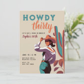 Invitation Howdy Thirty Retro Country Western 30e anniversair (Debout devant)