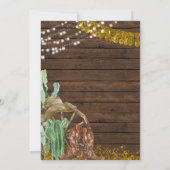 Invitation Howdy Y'All Southwestern Cactus Boots Anniversaire (Dos)