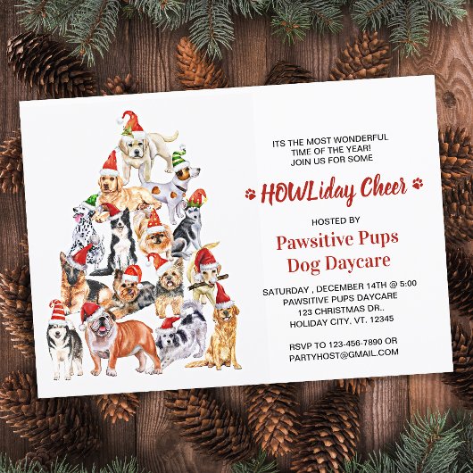 Invitation HOWLiday Cheer Amoureux des chiens Noël Animaux de