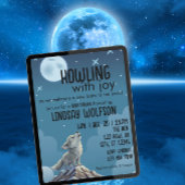Invitation Howling with Joy, Wolf Baby Shower