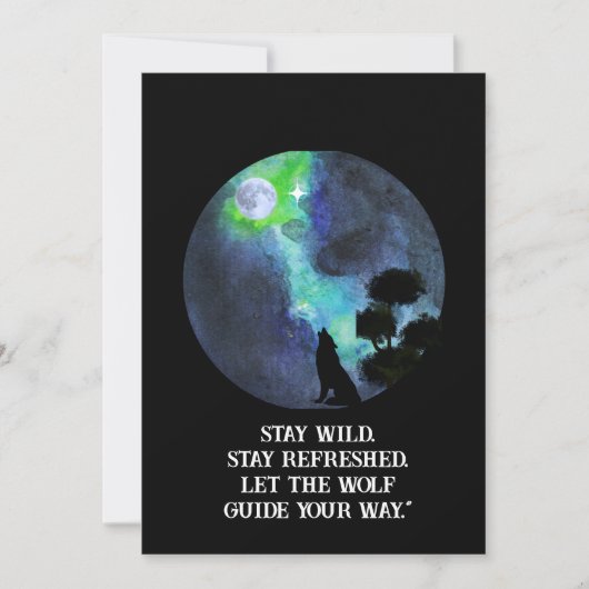 Invitation Howling Wolf Moonlight – Mystical Forest Night Wat (Devant)